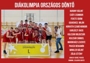  Kosárlabda Diákolimpia 1.hely - fiúk (IV.korcsoport)