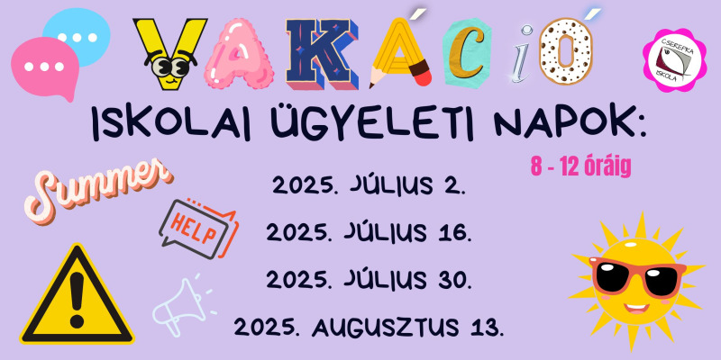 Nyári ügyelet 2025