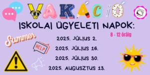 Nyári ügyelet 2025