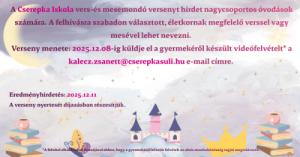 Vers- és mesemondó verseny nagycsoportos óvodások részére