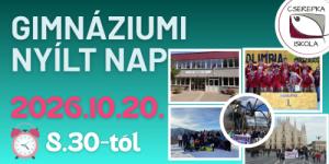 Gimnáziumi nyílt nap 2026.10.20.
