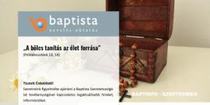 Baptista nevelés-oktatás (szeptemberi hírlevél)